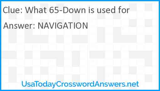 What 65-Down is used for Answer