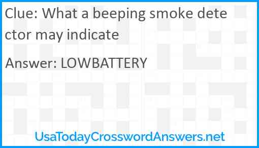 What a beeping smoke detector may indicate Answer