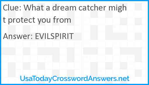 What a dream catcher might protect you from Answer
