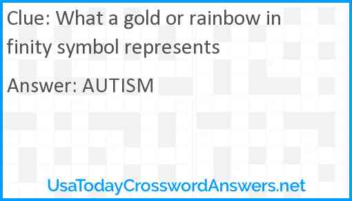 What a gold or rainbow infinity symbol represents Answer