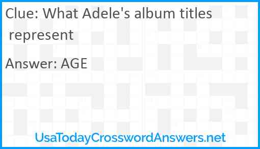 What Adele's album titles represent Answer