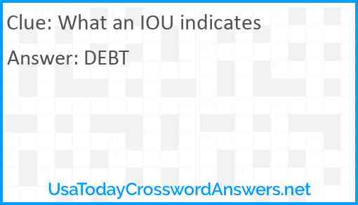 What an IOU indicates Answer