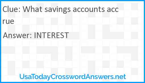 What savings accounts accrue Answer