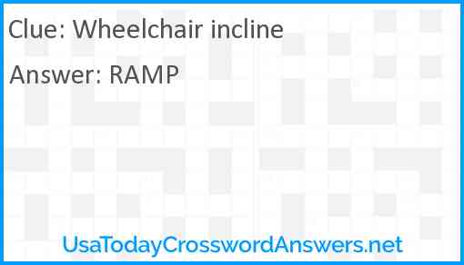 Wheelchair incline Answer