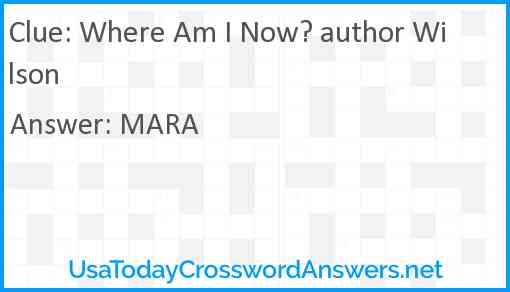 Where Am I Now? author Wilson Answer