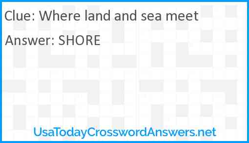 Where land and sea meet Answer