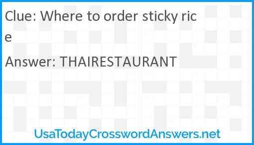 Where to order sticky rice Answer