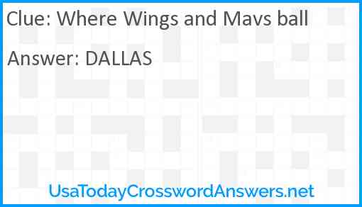 Where Wings and Mavs ball Answer