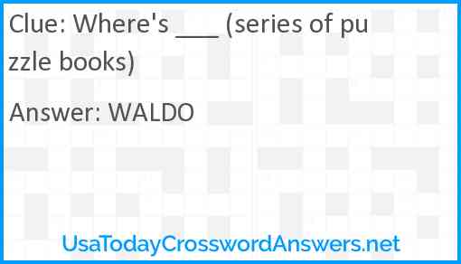 Where's ___ (series of puzzle books) Answer