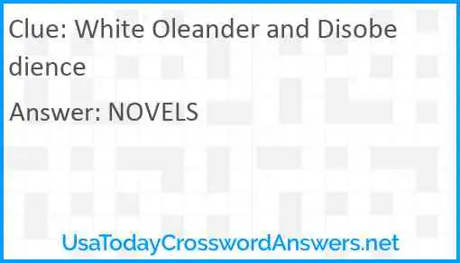 White Oleander and Disobedience Answer