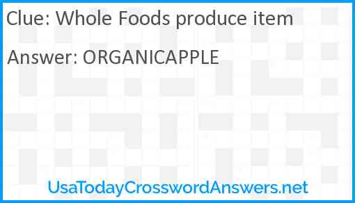 Whole Foods produce item Answer