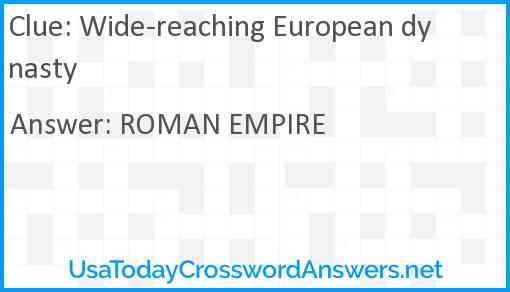 Wide-reaching European dynasty Answer