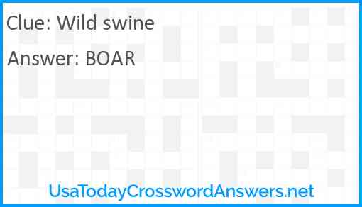 Wild swine Answer