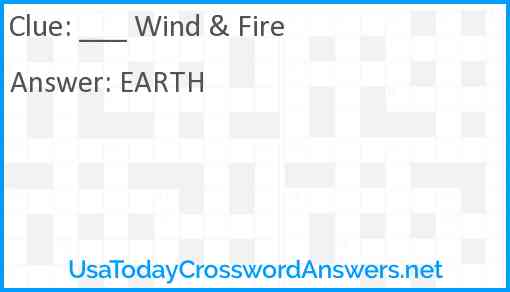 ___ Wind & Fire Answer