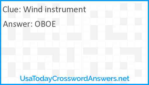 Wind instrument Answer