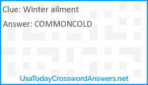 Winter ailment Answer