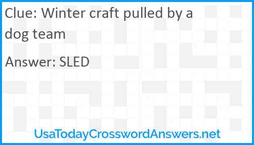 Winter craft pulled by a dog team Answer
