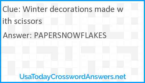 Winter decorations made with scissors Answer