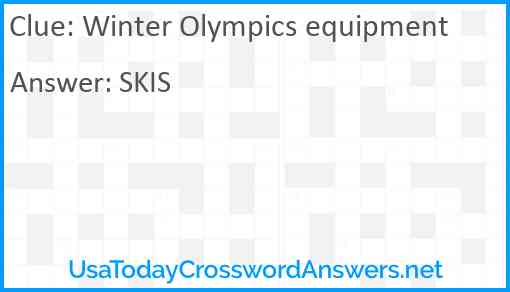 Winter Olympics equipment Answer