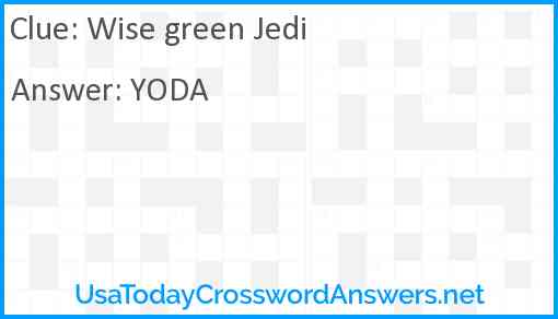 Wise green Jedi Answer