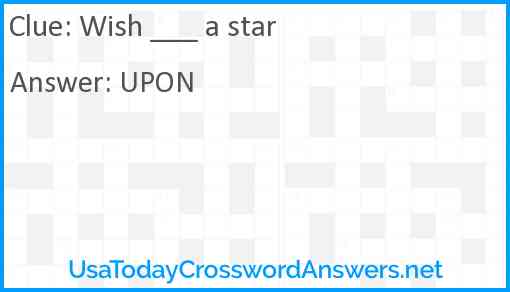 Wish ___ a star Answer