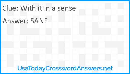 With it in a sense Answer