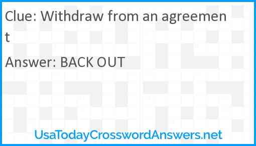 Withdraw from an agreement Answer