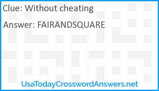 Without cheating Answer