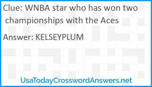 WNBA star who has won two championships with the Aces Answer