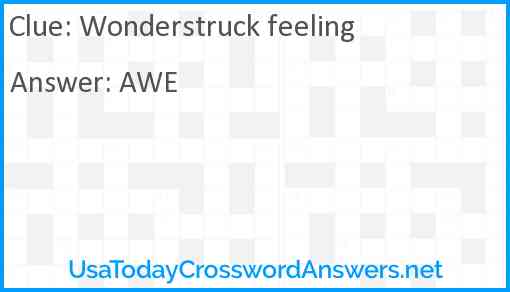 Wonderstruck feeling Answer