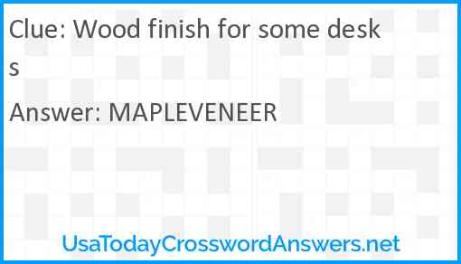 Wood finish for some desks Answer