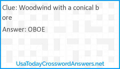 Woodwind with a conical bore Answer