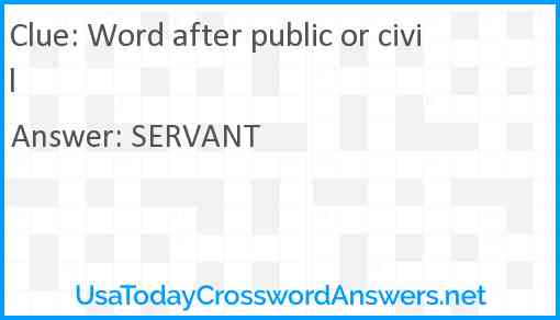 Word after public or civil Answer