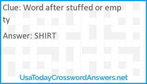 Word after stuffed or empty Answer