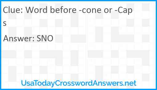 Word before -cone or -Caps Answer