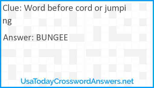Word before cord or jumping Answer