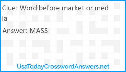 Word before market or media Answer