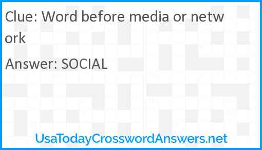 Word before media or network Answer