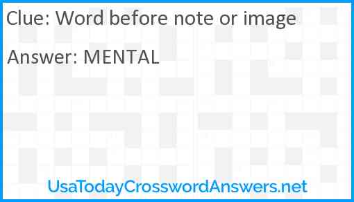 Word before note or image Answer