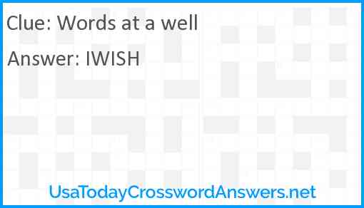 Words at a well Answer