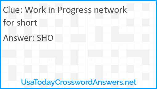 Work In Progress network for short Answer