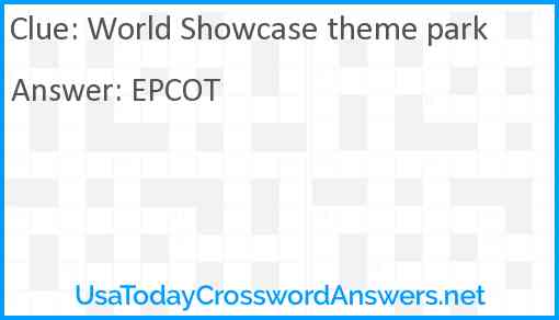 World Showcase theme park Answer