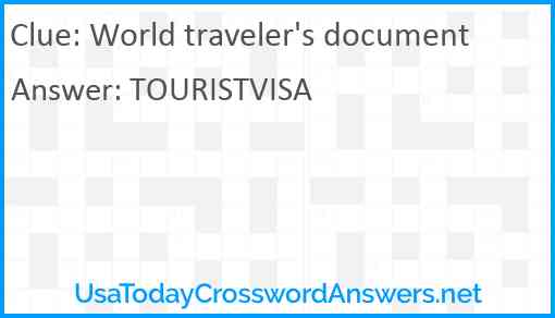 World traveler's document Answer