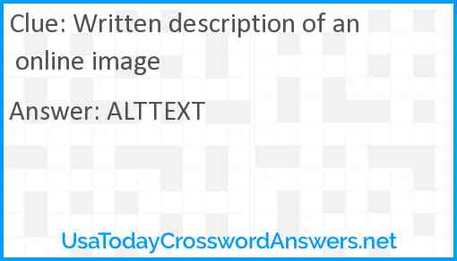 Written description of an online image Answer