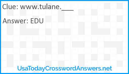 www.tulane.___ Answer