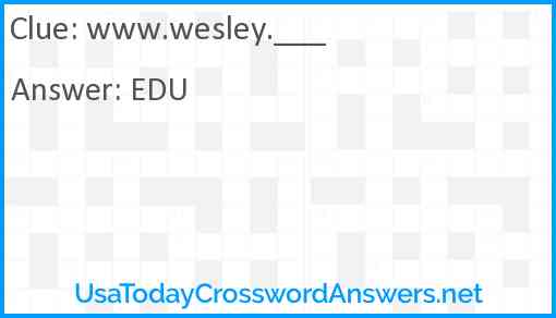 www.wesley.___ Answer