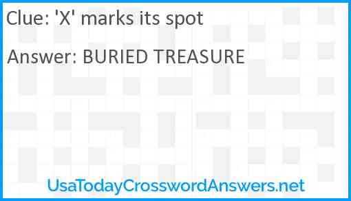 'X' marks its spot Answer