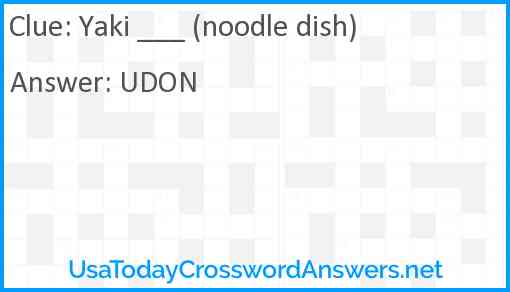Yaki ___ (noodle dish) Answer