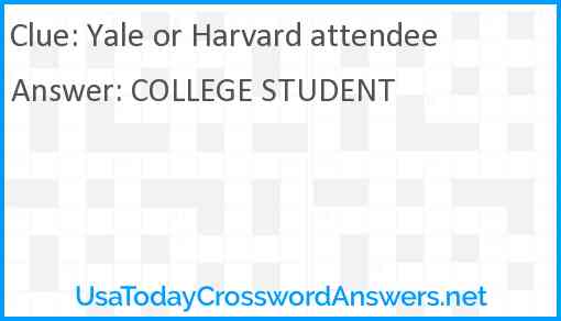 Yale or Harvard attendee Answer