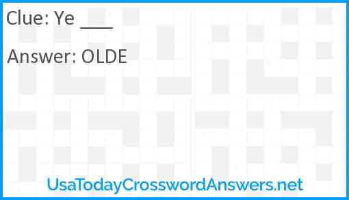 Ye ___ Answer